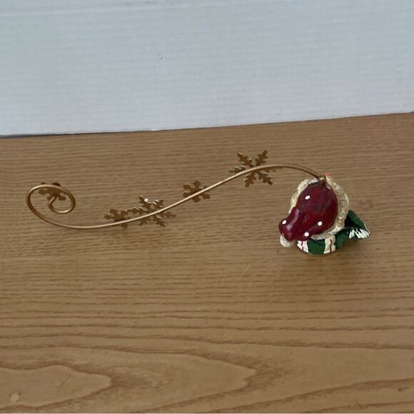 Adorable Snowman Candle Snuffer w Snowflake Handle Smiling w Carrot Nose 10 Inch - Picture 3 of 7